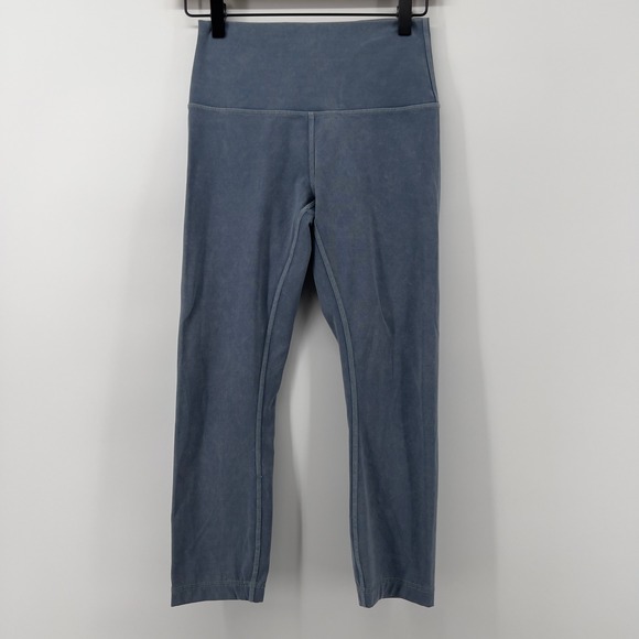 Lululemon Wunder Under High-Rise 22.5" Crop Legging Washed Moon Blue Women 4‎ - Picture 1 of 6